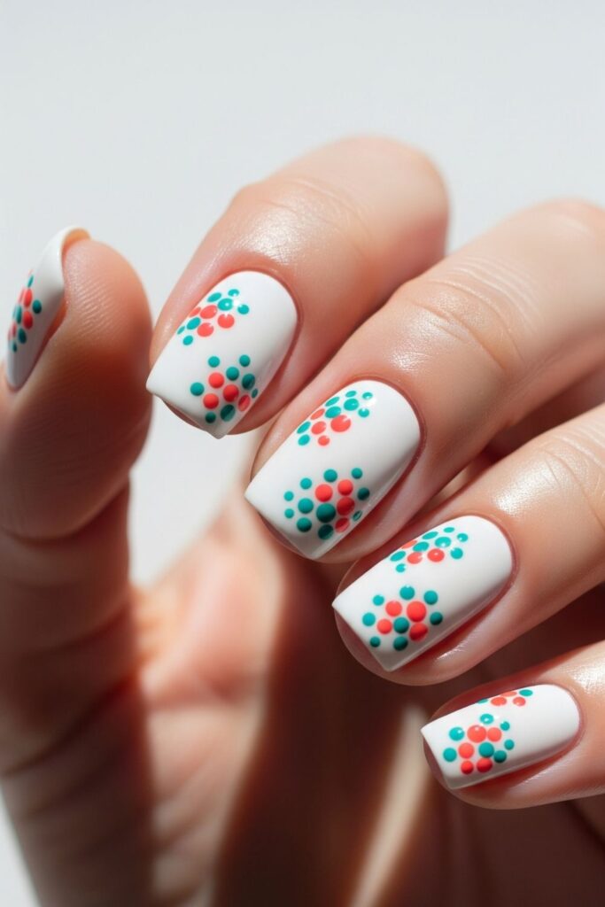 Coral Reef Dots Nails