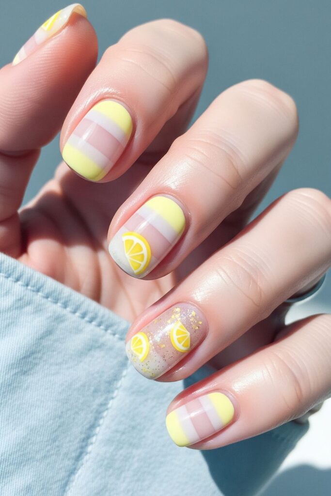 Icy Lemon Nails