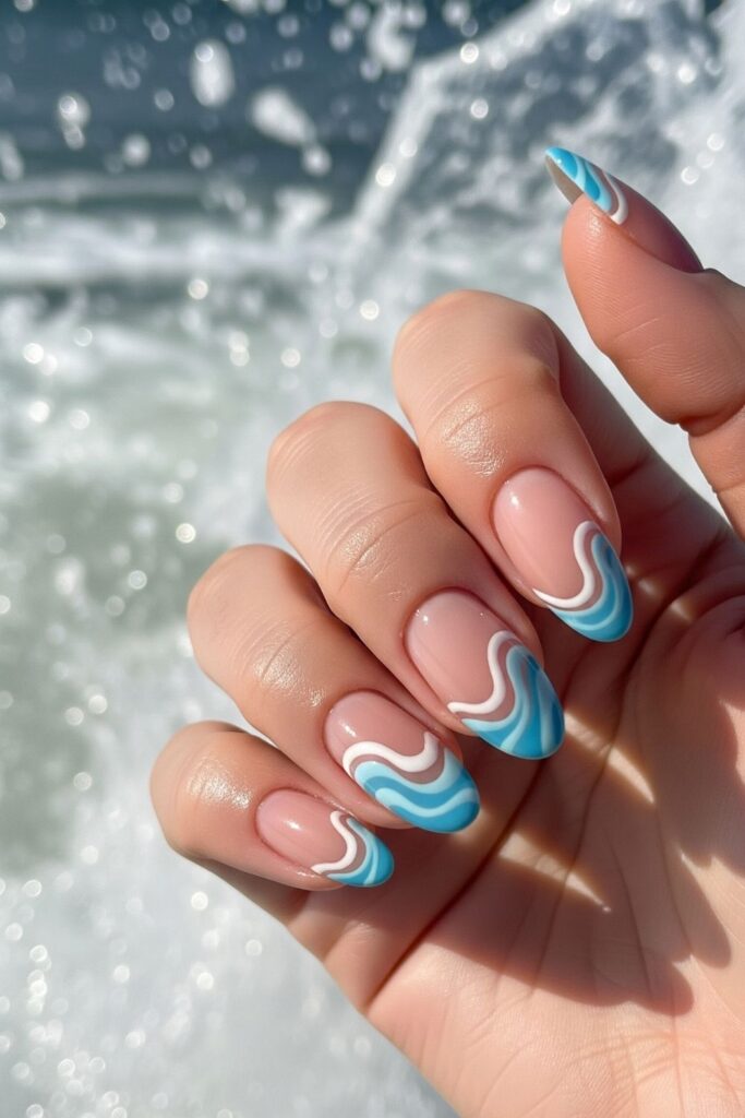 Ocean Wave Tips Nails