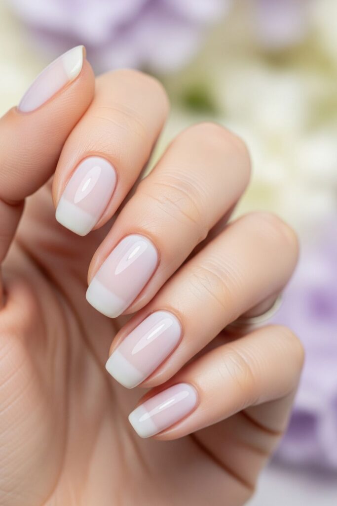 Milky Lavender Nails