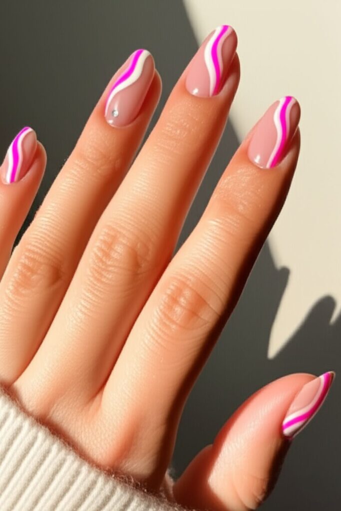Wavy Accent Nails