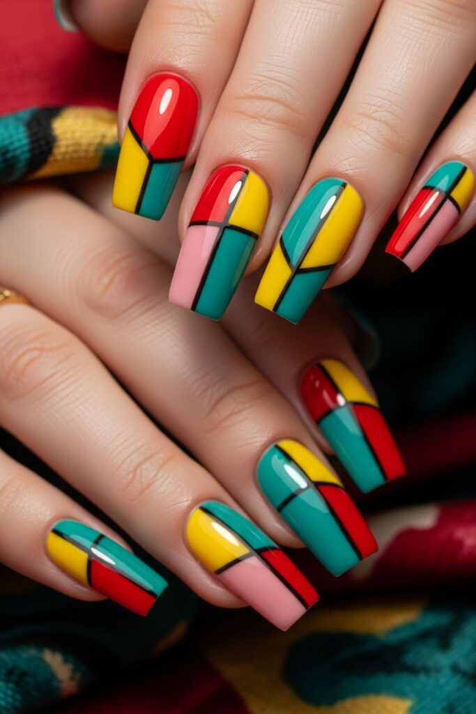 Color Block Nails