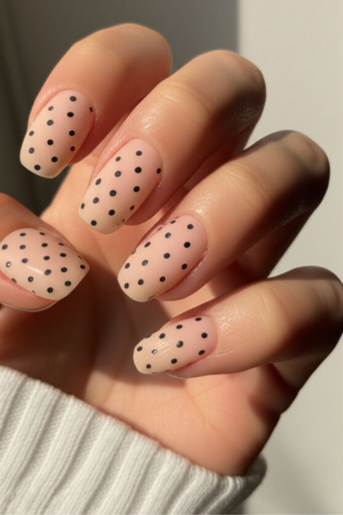 Polka Dot Manis Nails