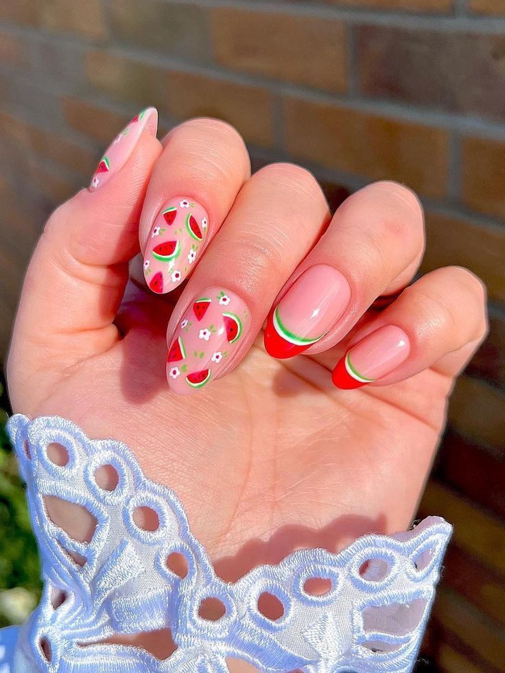 Watermelon Mini Nails Tips