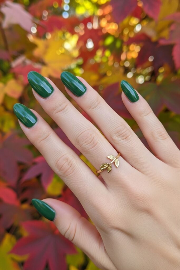 Forest Green Gloss Nails