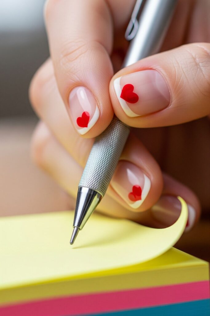 Tiny Heart Tips Nails