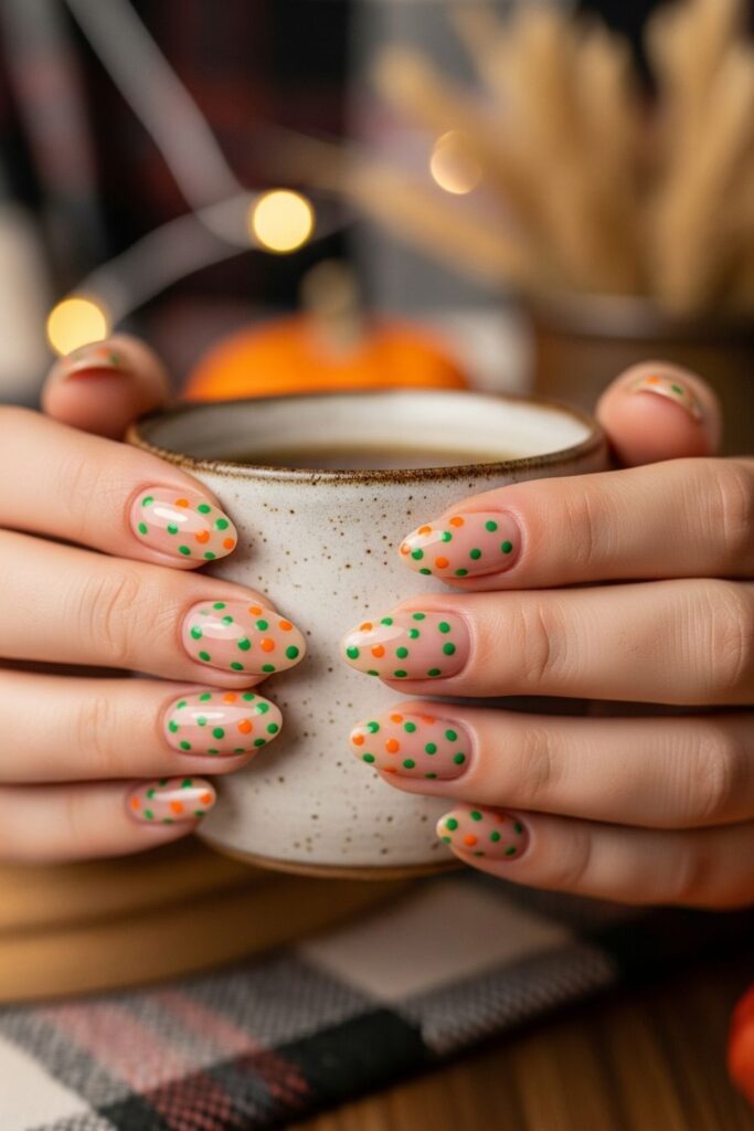 Pumpkin Patch Dots Nails