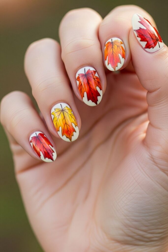 Maple Leaf Nail Art