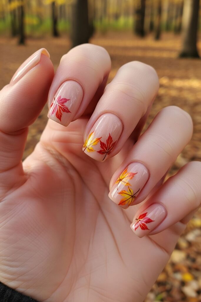 Maple Leaf Nail Art
