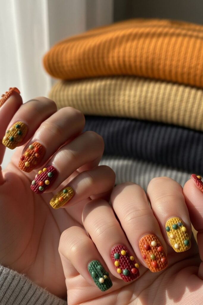 Sweater Knit Texture Nails