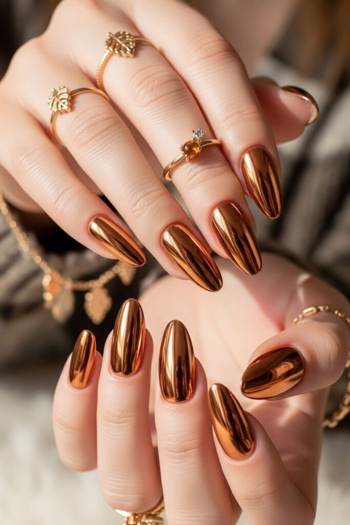 Copper Chrome Oval Nails