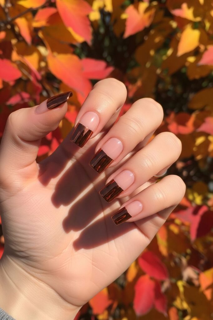 Copper Leaf Foil Tips Nails