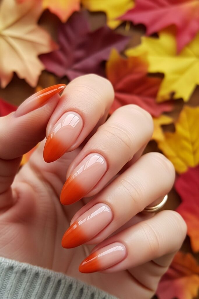 Burnt Orange Ombre Nails