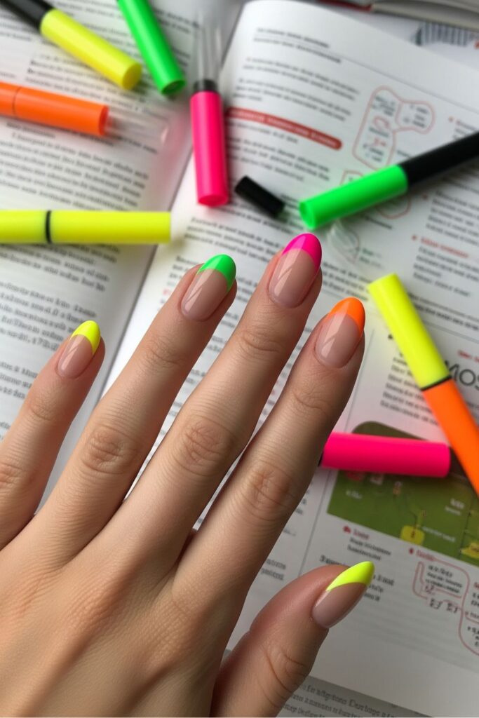 Highlighter Tip Nails