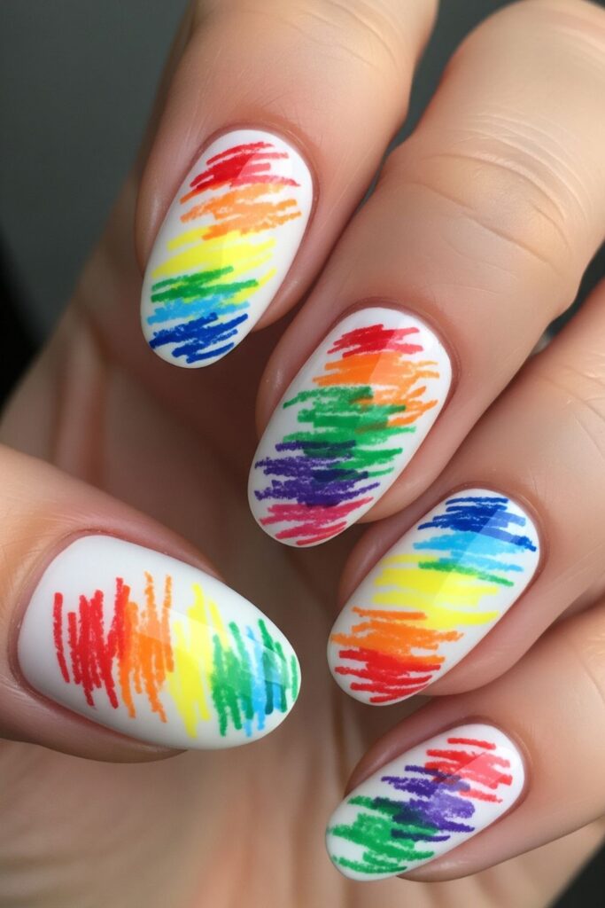 Crayon Scribble Nails