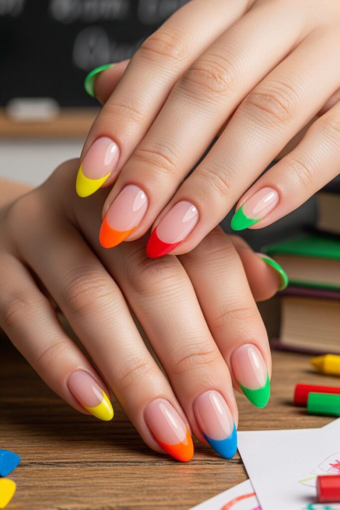 Crayon Tip French Nails