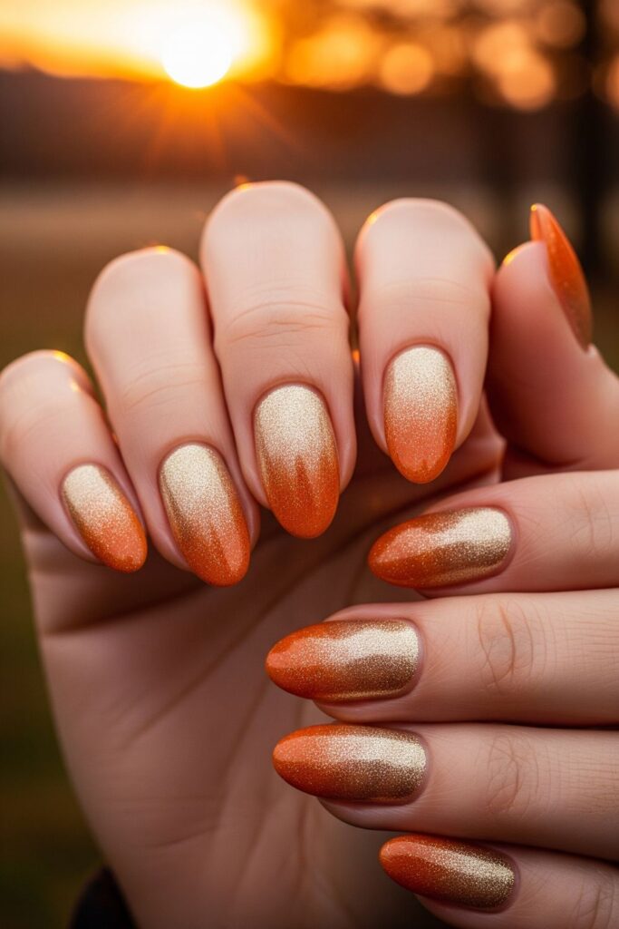 Golden Hour Gradient Nails