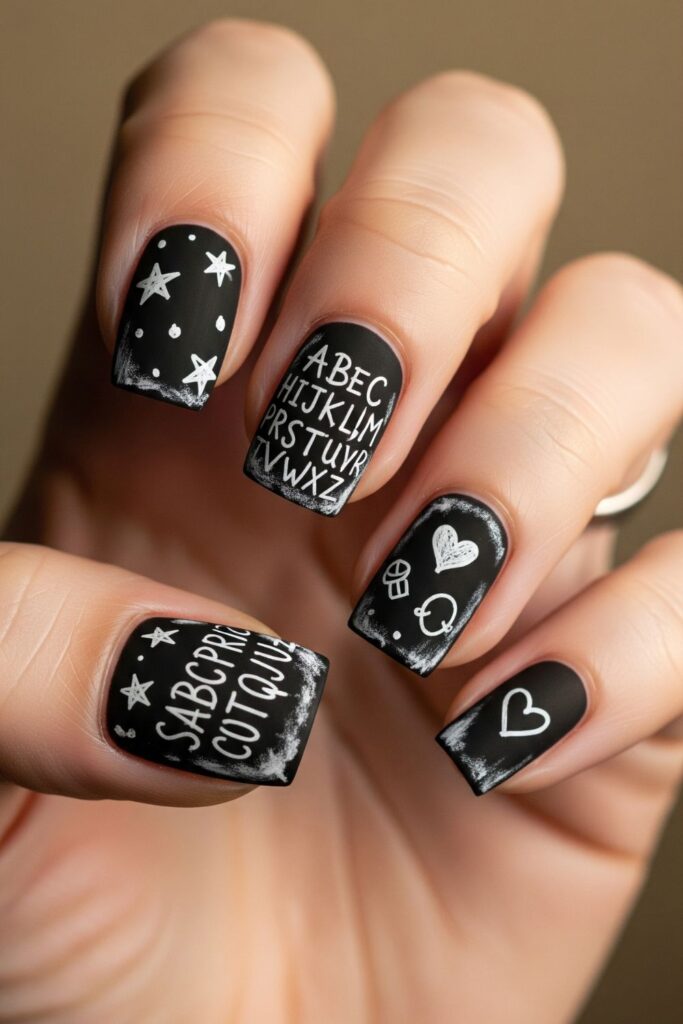 Chalkboard Doodles Nails