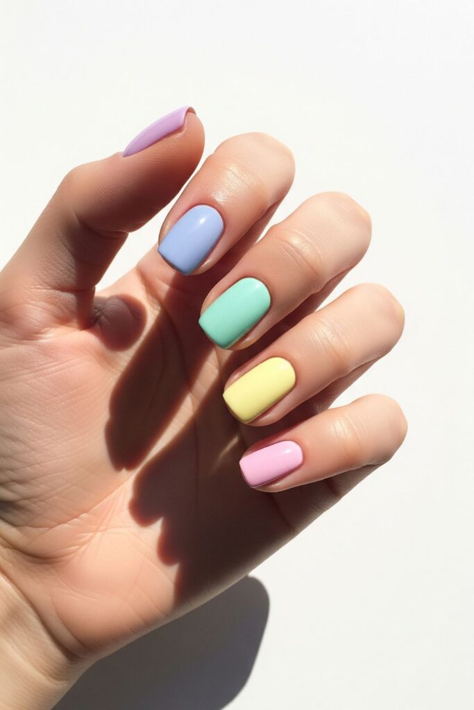 Pastel Mix-and-Match Nails