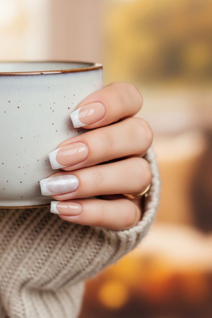 Spiced Latte French Tips Nails