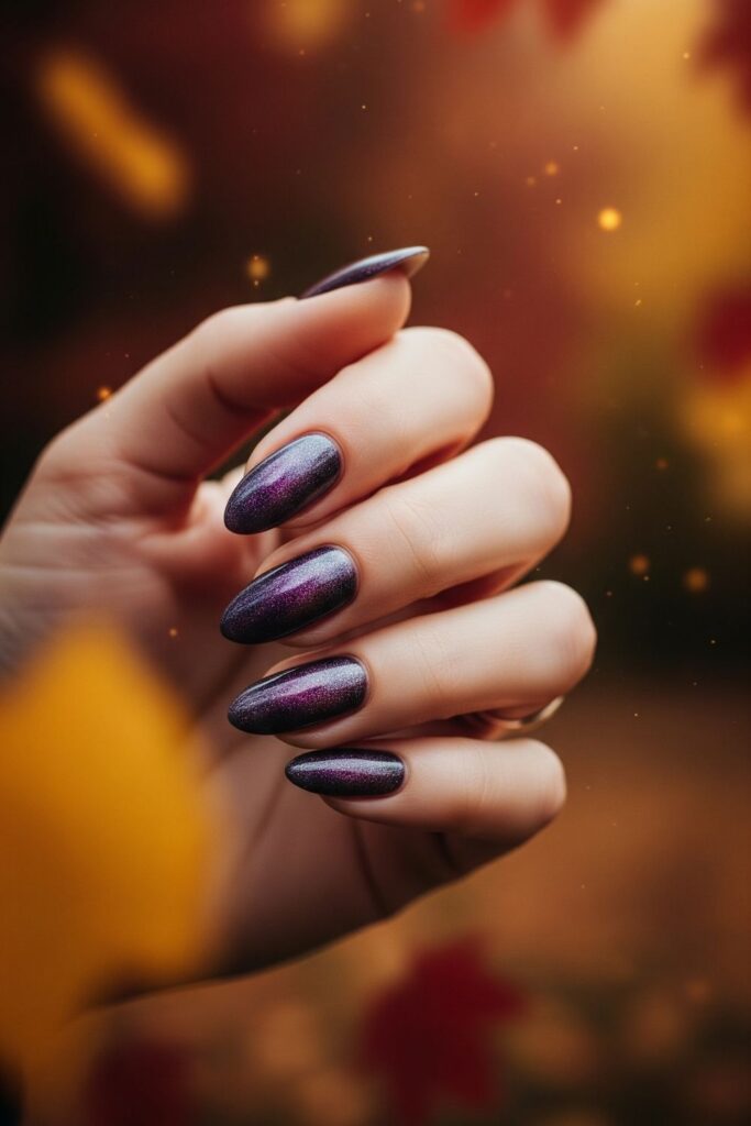 Smoky Amethyst Shimmer Nails