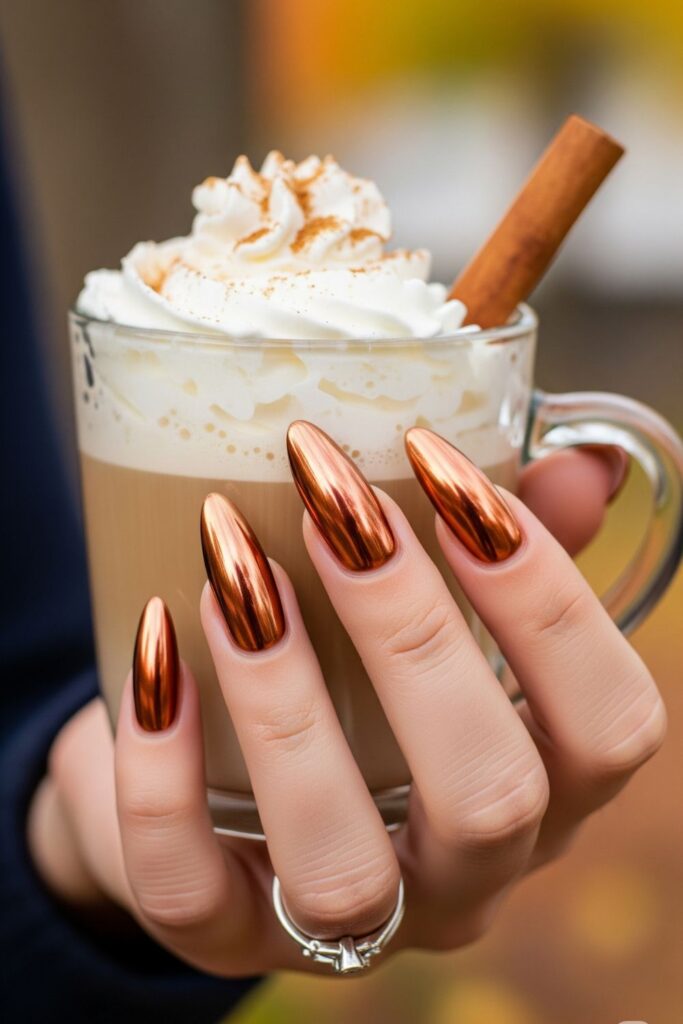 Copper Chrome Nails