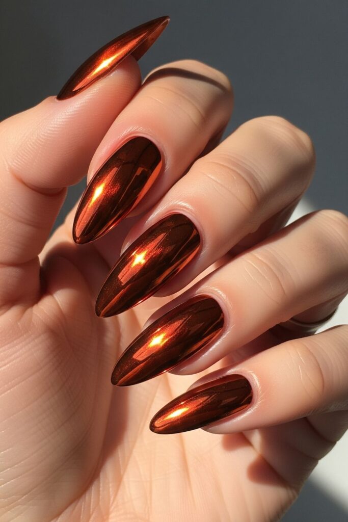 Rusty Metallic Chrome Nails