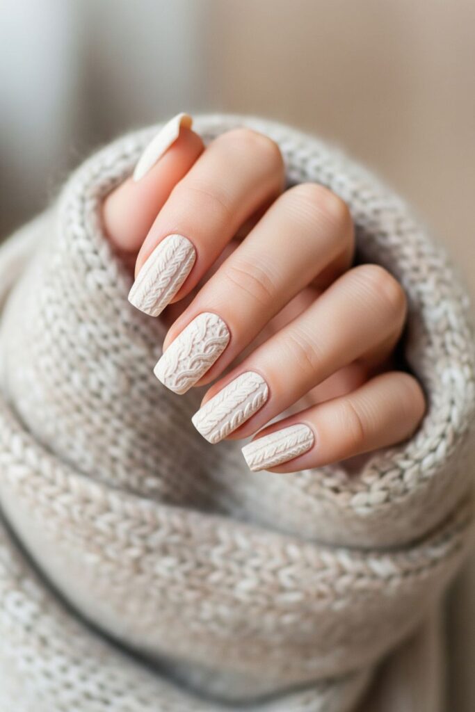 Sweater Knit Texture Nails