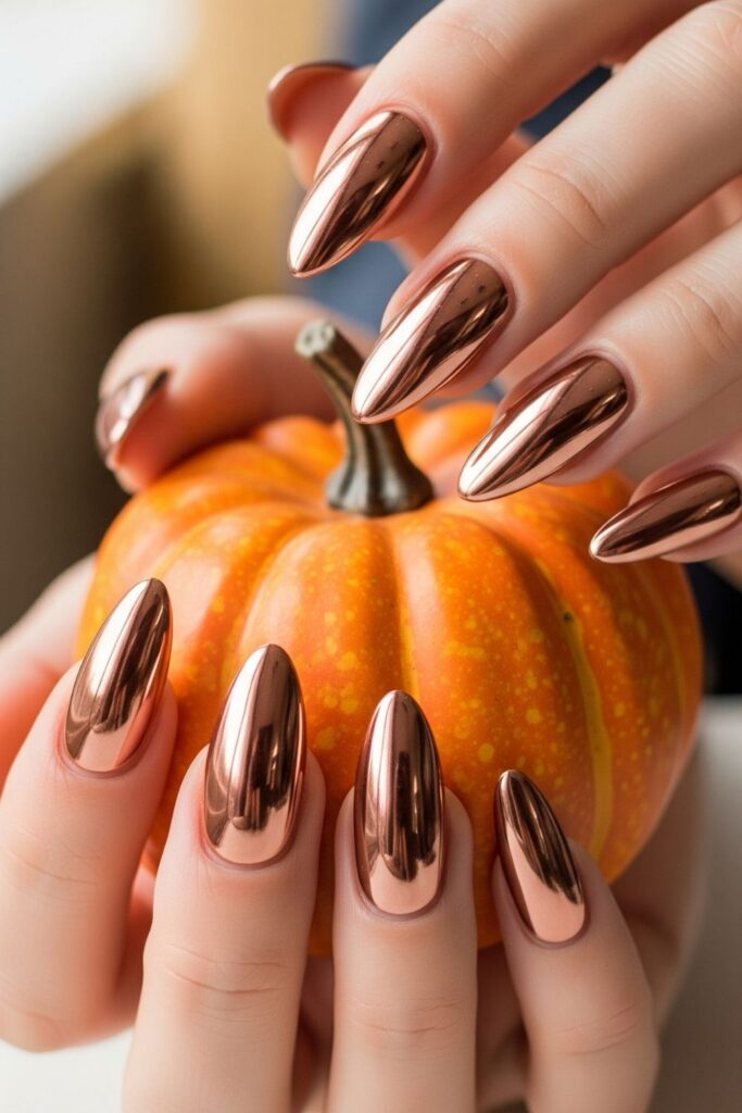 Copper Chrome Nails