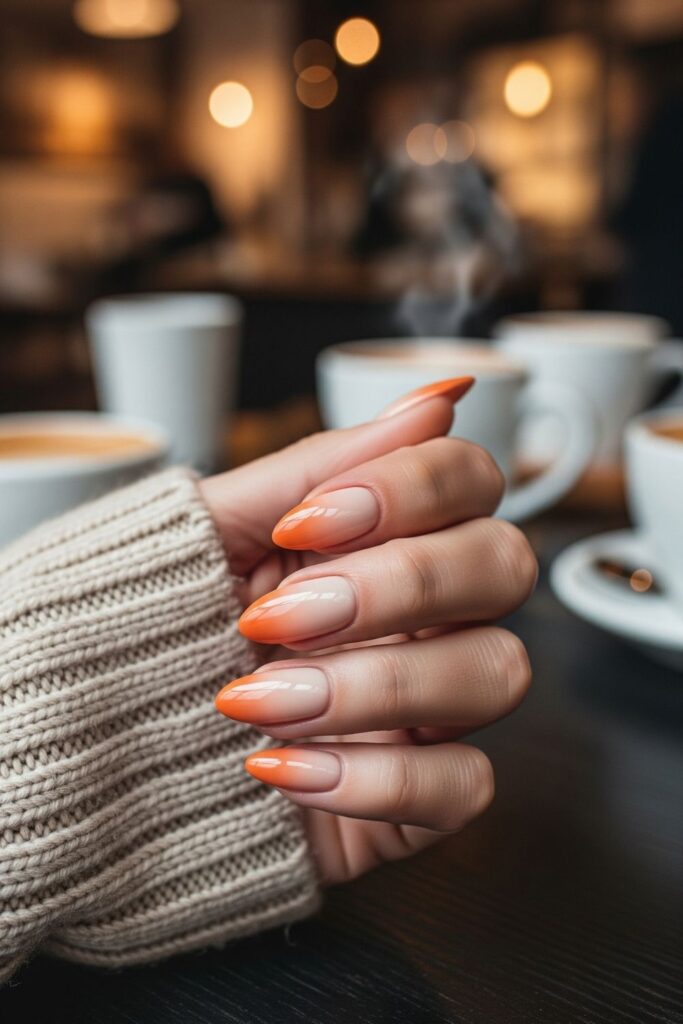 Pumpkin Spice Fade Nails