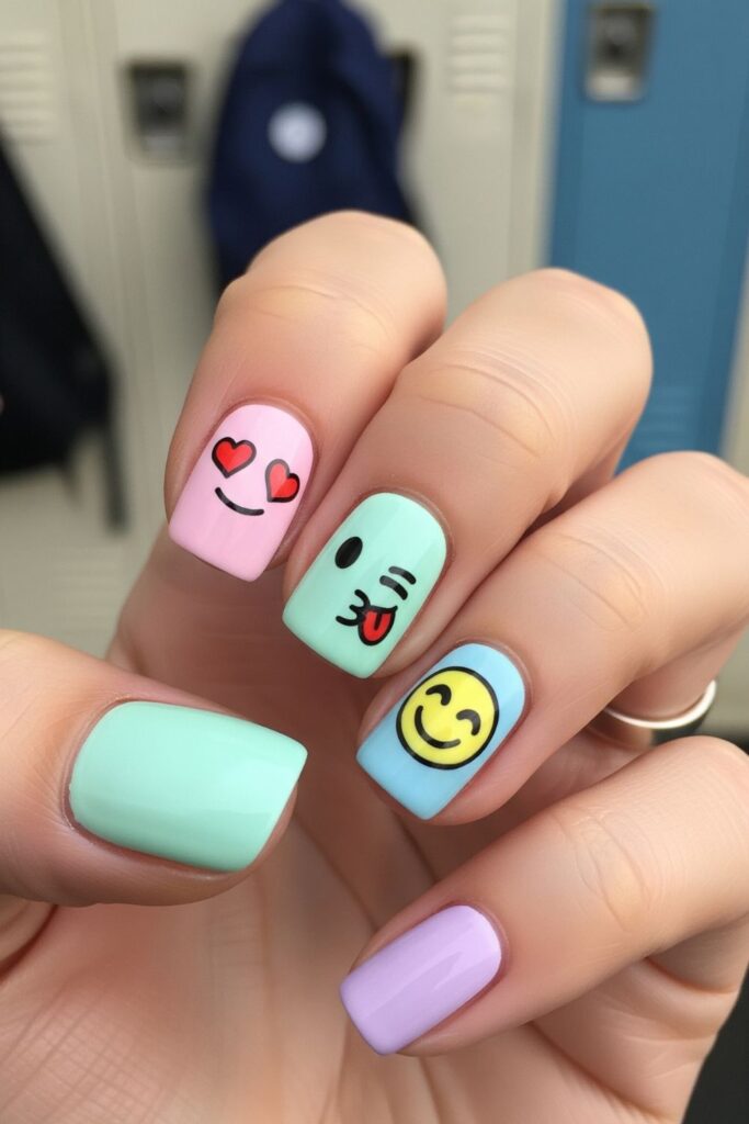 Emoji Accent Nails