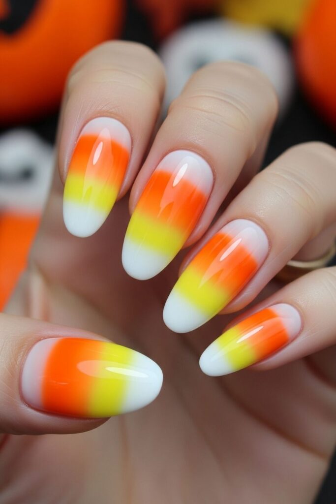Candy Corn Stripe Nails
