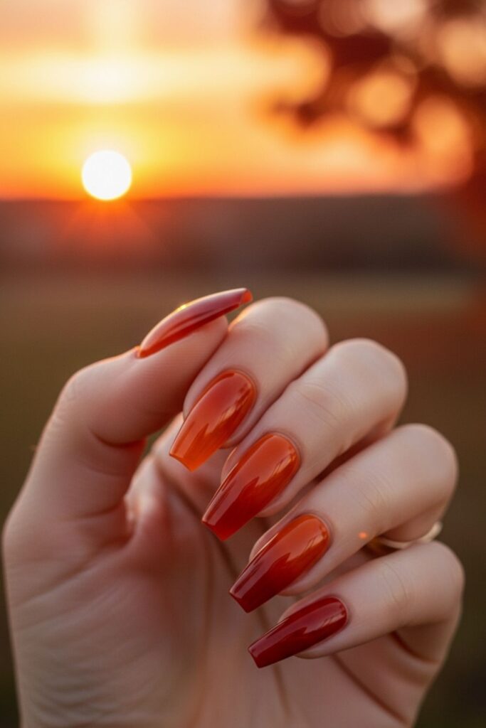 Rusty Ombre Nails