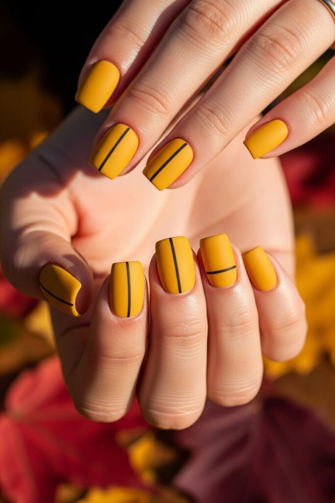 Mustard Minimalist Nails