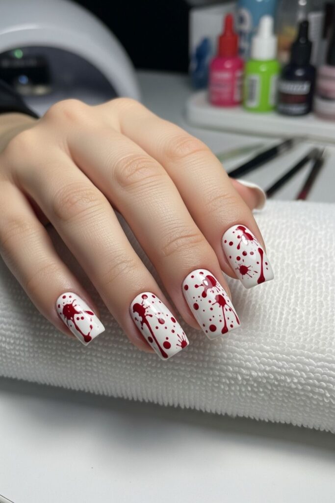 Blood Splatter Nails