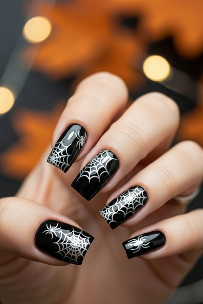 Cobweb Accent Nails
