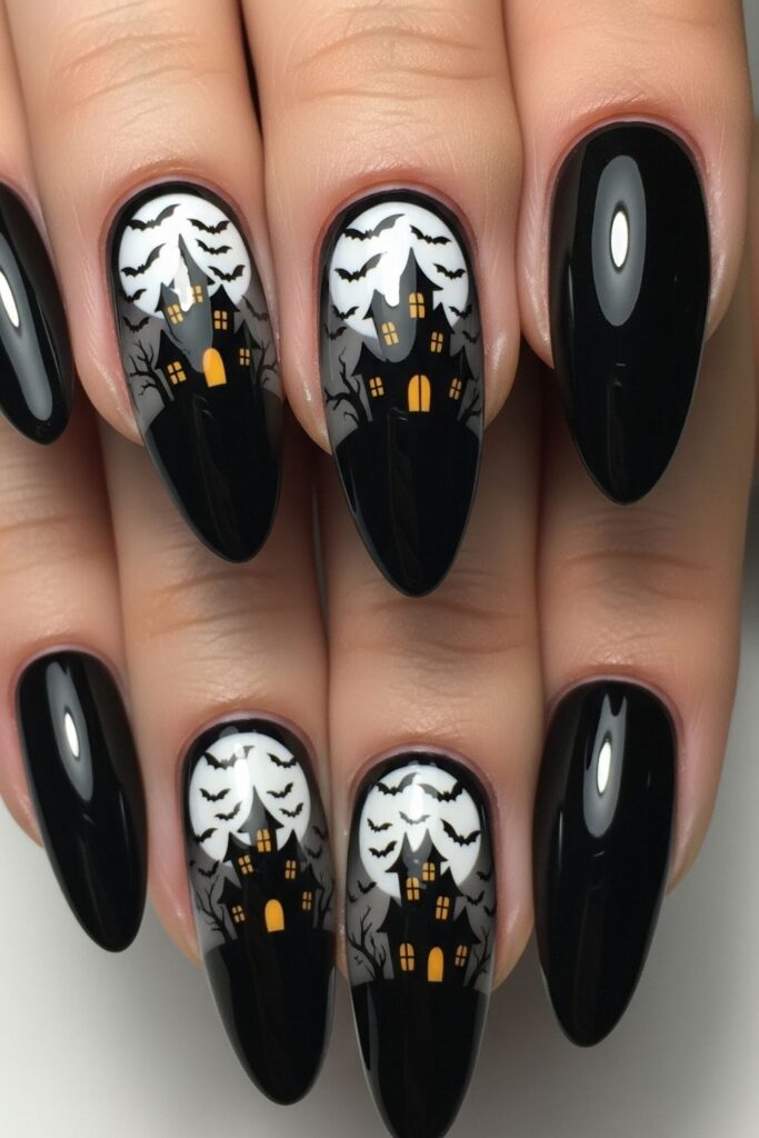 Haunted House Art Nails