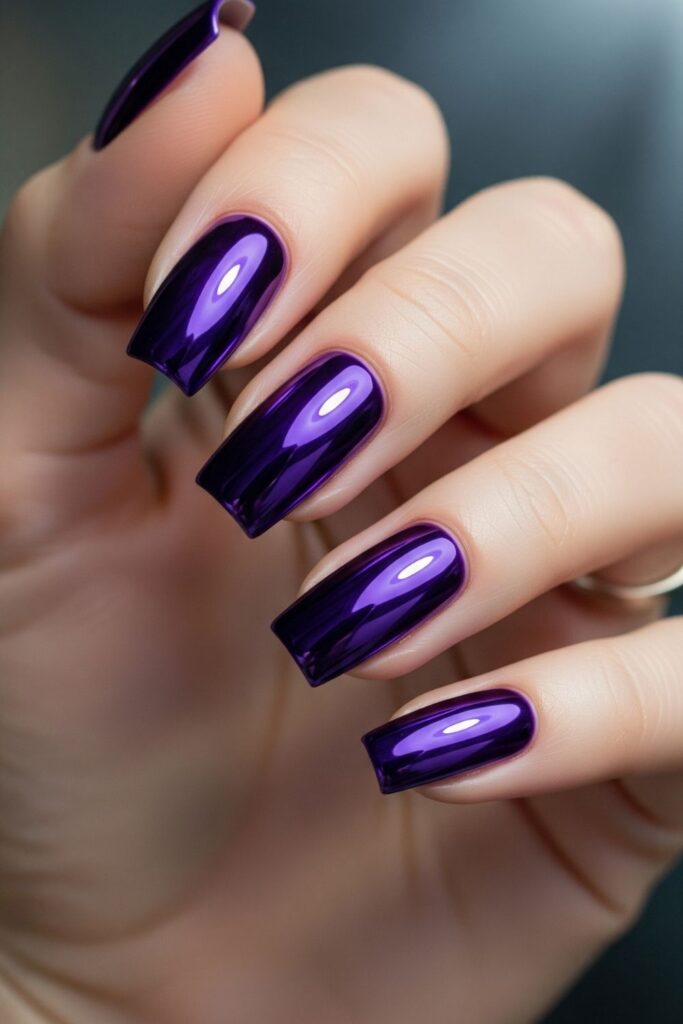 Purple Chrome Nails