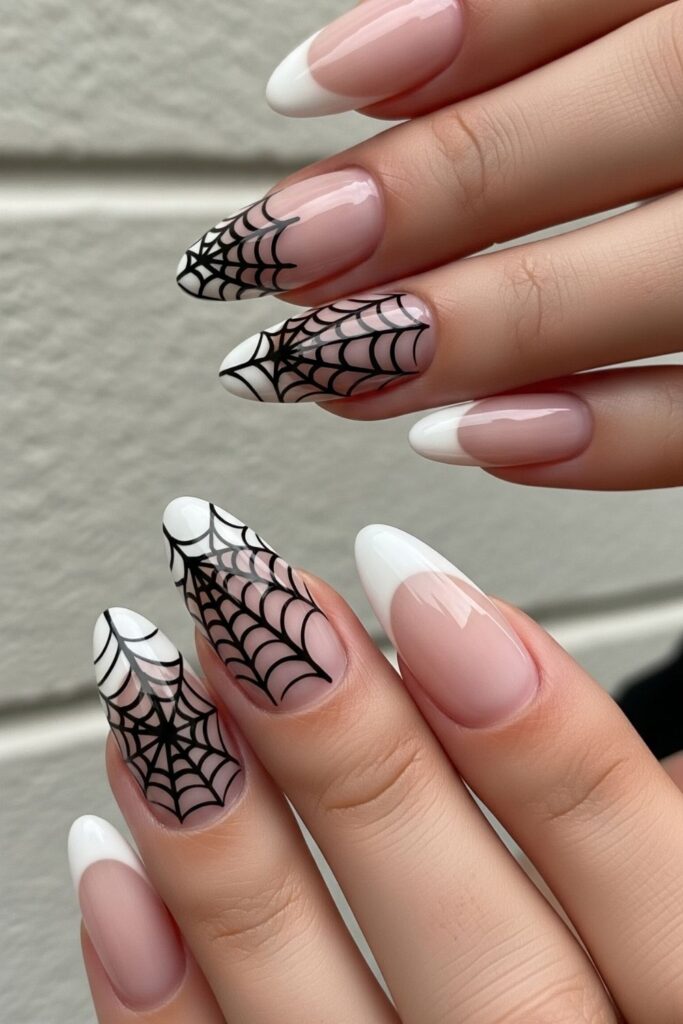 Webbed French Tip Nails