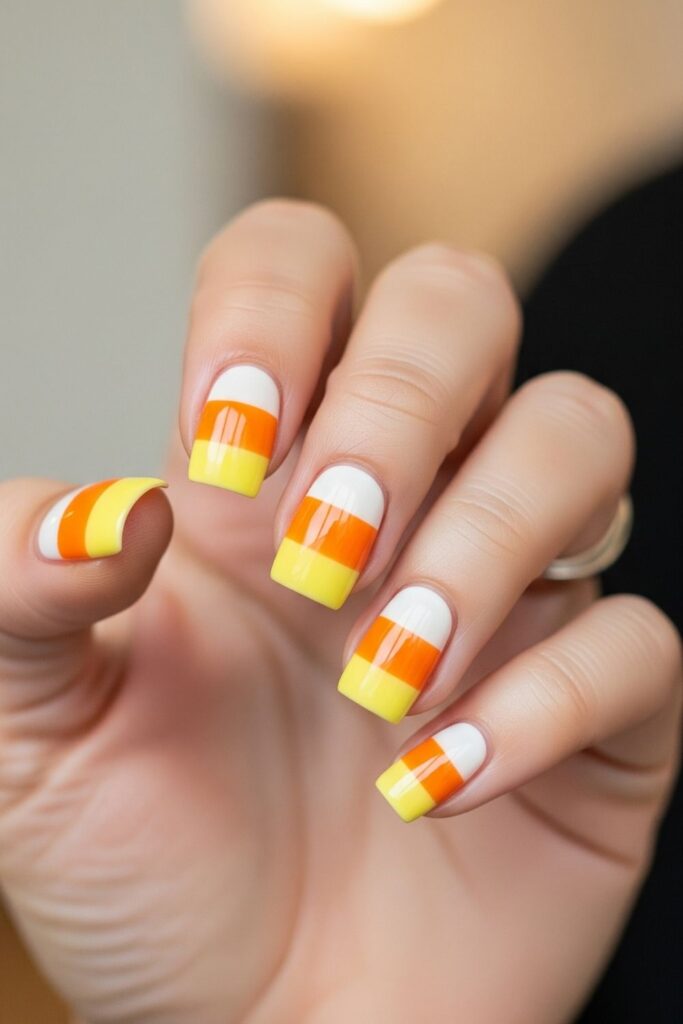 Candy Corn Orange Nails