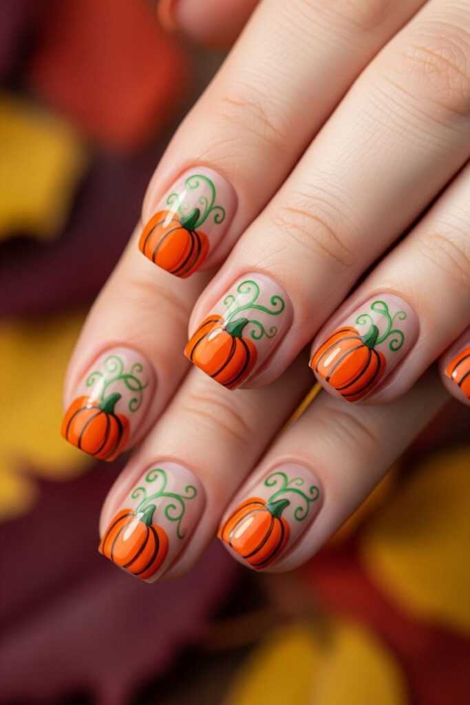 Pumpkin Patch Vibes Nails