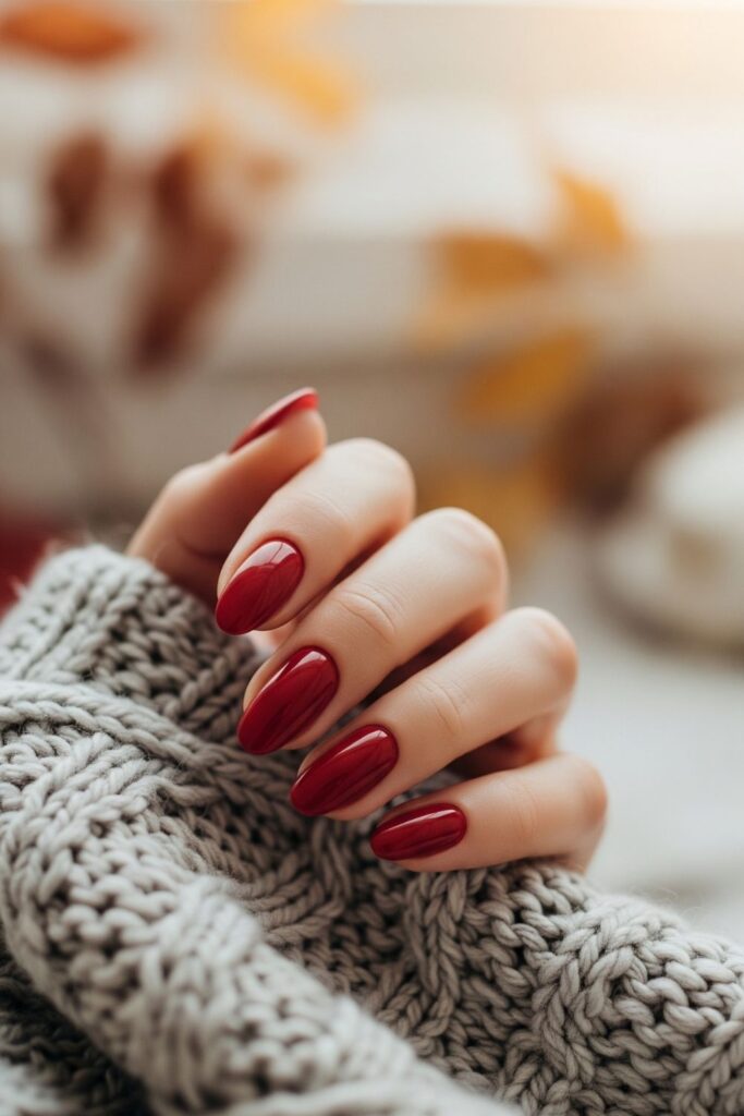 Cranberry Knit Texture Nails