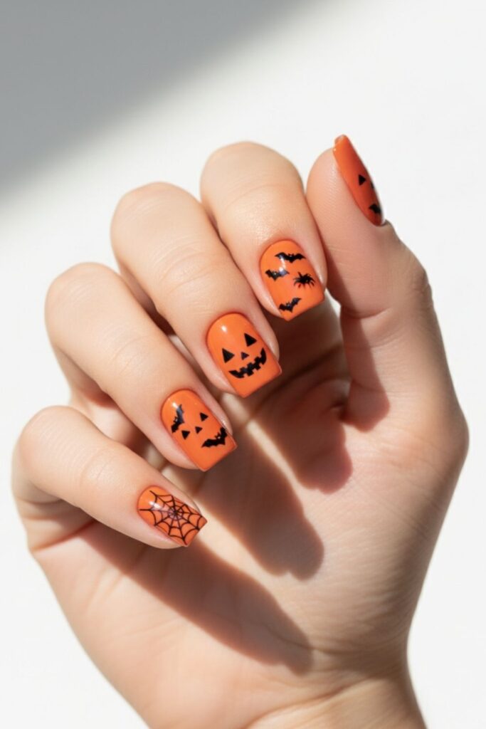 Pumpkin Orange Nails