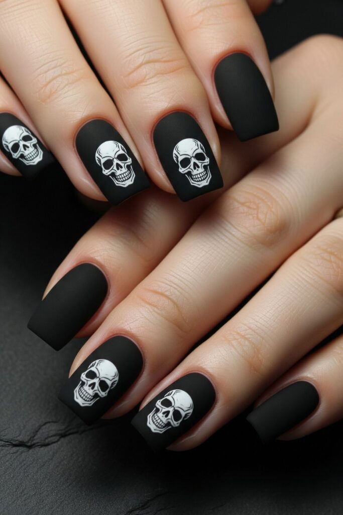 Skull Accent Nails
