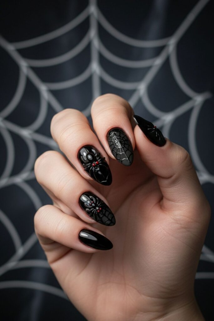 Spider Accent Nails
