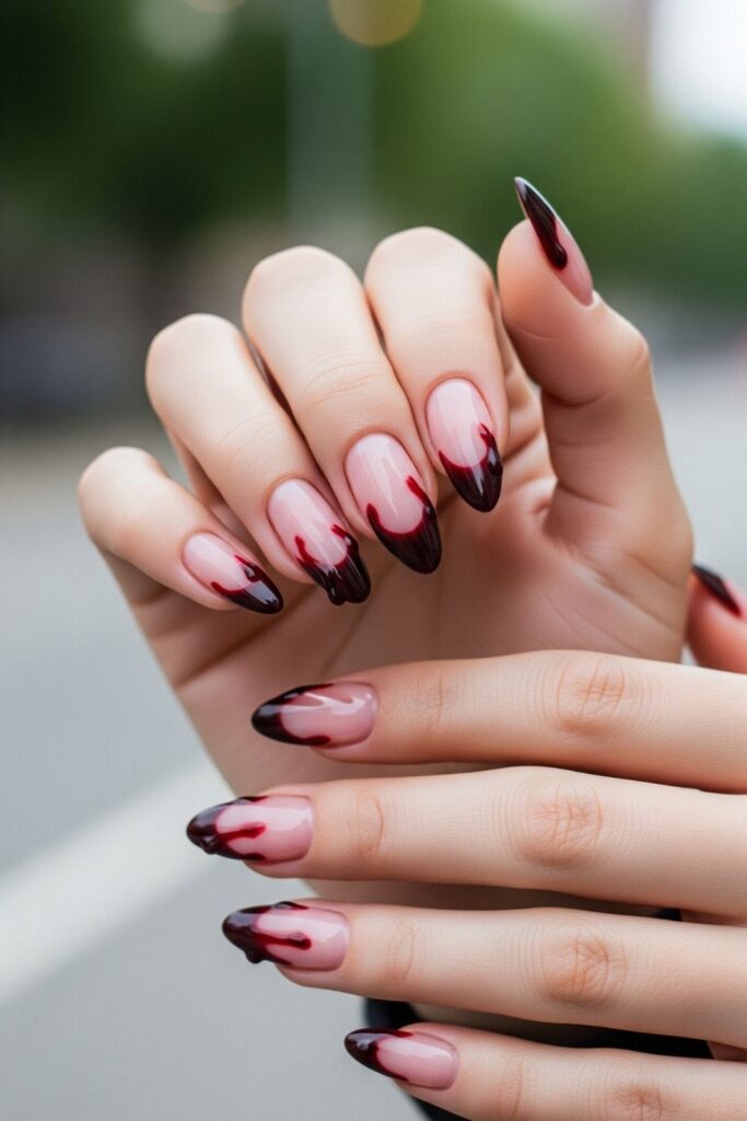 Bloody French Tip Nails