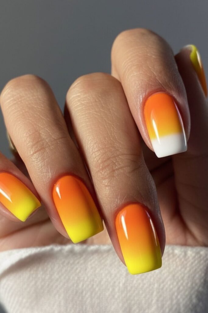 Candy Corn Ombre Nails