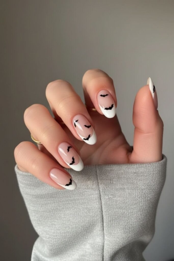 Cute Bat Accent Nails