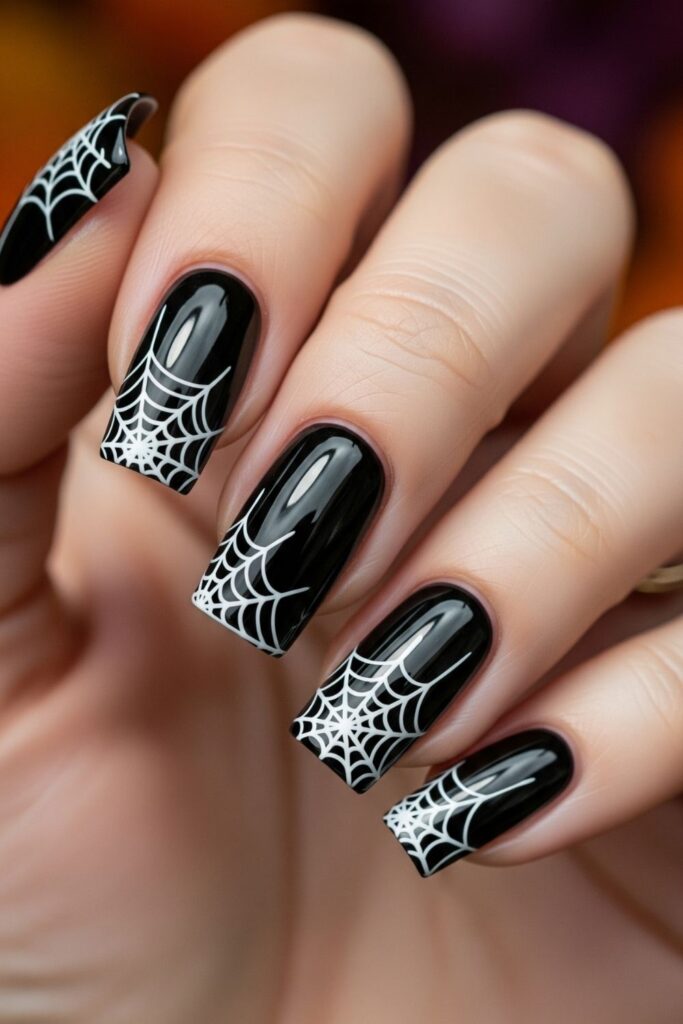 Spider Web Tip Nails