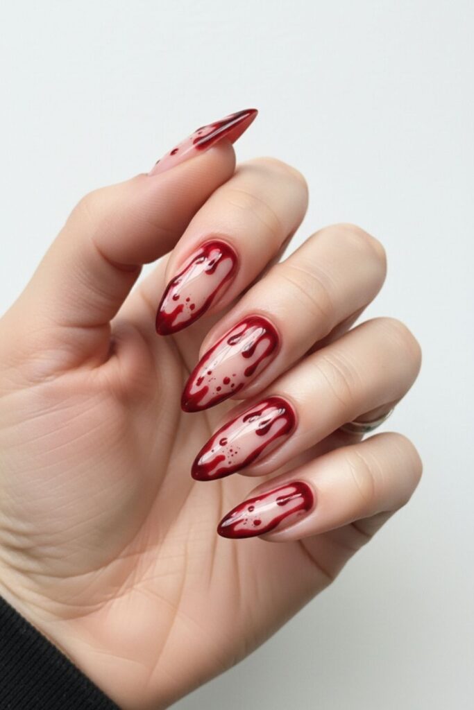 Bloody Drip Nails